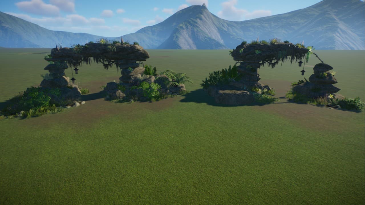 gate, archway, passage made of stone, 2 pieces, Durchgang, Tor aus Stein, 2 Stück — Planet Zoo Steam Workshop preview image