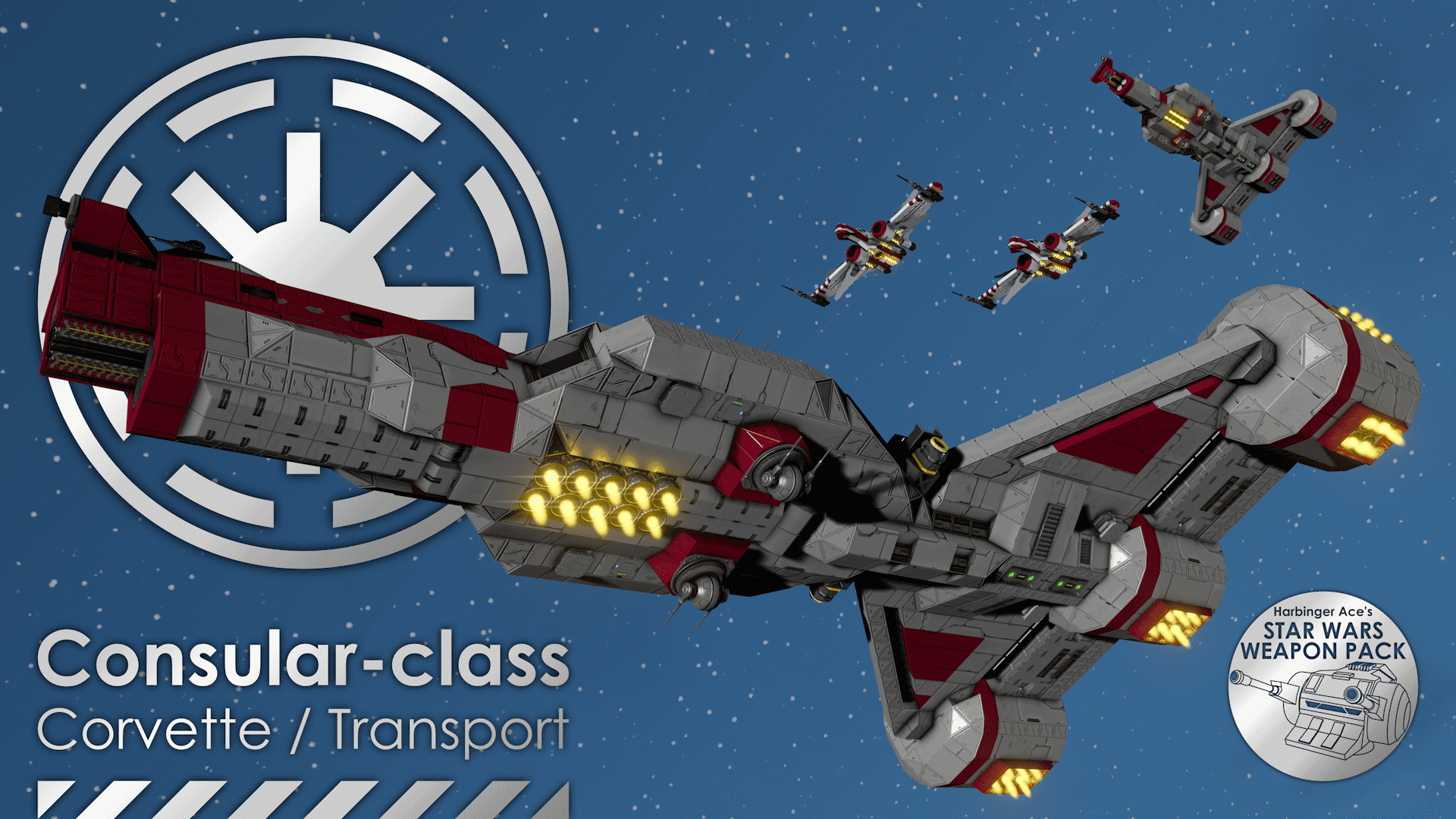 Consular-class Corvette (1 Mod + DLC) — Space Engineers Workshop preview