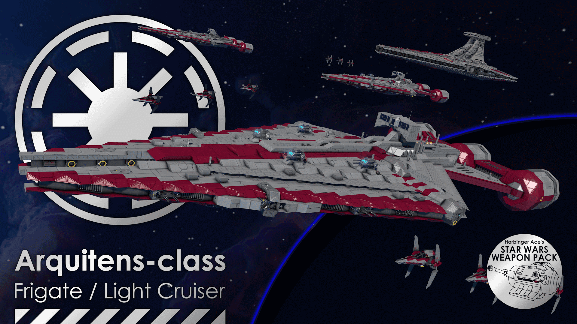 Arquitens-class Frigate (2 Mods + DLC) — Space Engineers Steam Workshop preview image