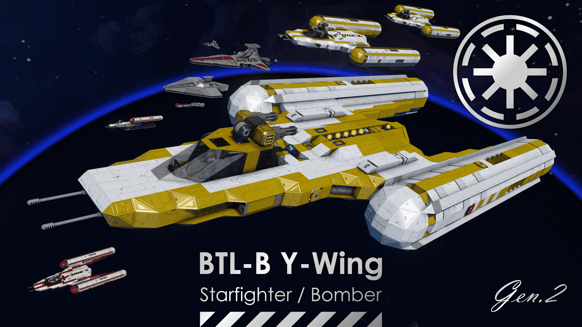 BTL-B Y-Wing (Vanilla, 6 Paint Schemes) — Space Engineers Steam Workshop preview image