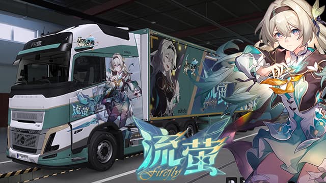 【星铁】流萤涂装-沃尔沃FH6Aero及挂车[Honkai: Star Rail]Firefly Paintjob for Volvo FH6 Aero and Trailer — Euro Truck Simulator 2 Steam Workshop preview image
