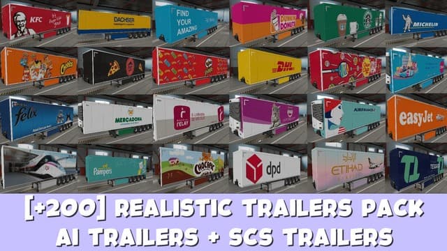 [+200] Realistic Trailers Pack (Owned + AI Regional) *Spain Update* — Euro Truck Simulator 2 Workshop preview