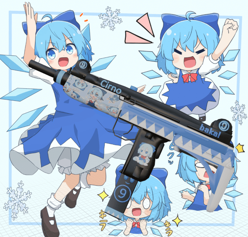 【Touhou】 Cirno smg Uzi skin(glow) — Left 4 Dead 2 Workshop preview