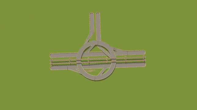 涡轮路口T型带直行铁路 — Cities: Skylines Steam Workshop preview image