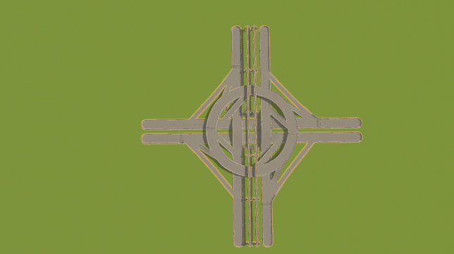 涡轮高速路口带直行铁路 — Cities: Skylines Steam Workshop preview image