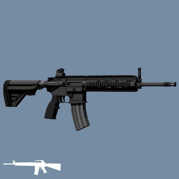 Low Poly HK-416 (M16)
 — Left 4 Dead 2 Steam Workshop preview image