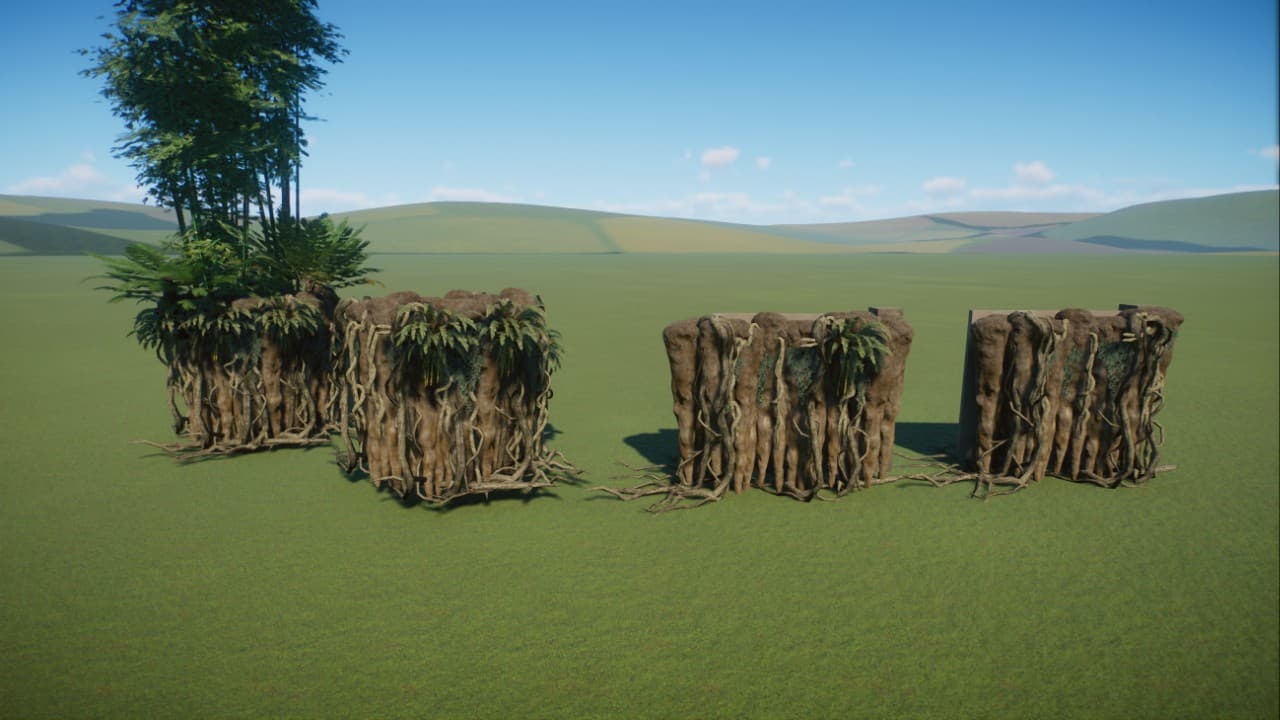 Tropical Asian mudwalls with plants — Planet Zoo Steam Workshop preview image
