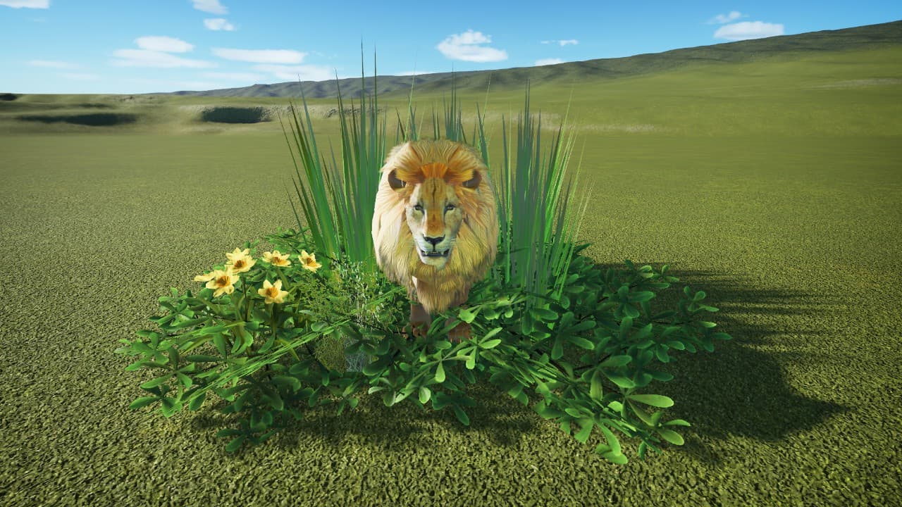 A Lion in the grass — Planet Coaster Workshop preview