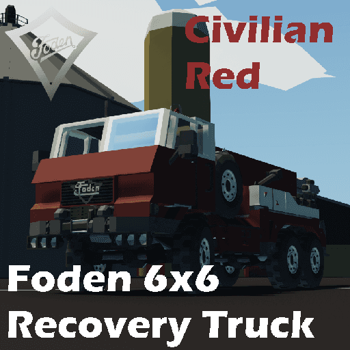 Foden 6x6 Recovery Truck Civilian Red — Stormworks: Build and Rescue Steam Workshop preview image