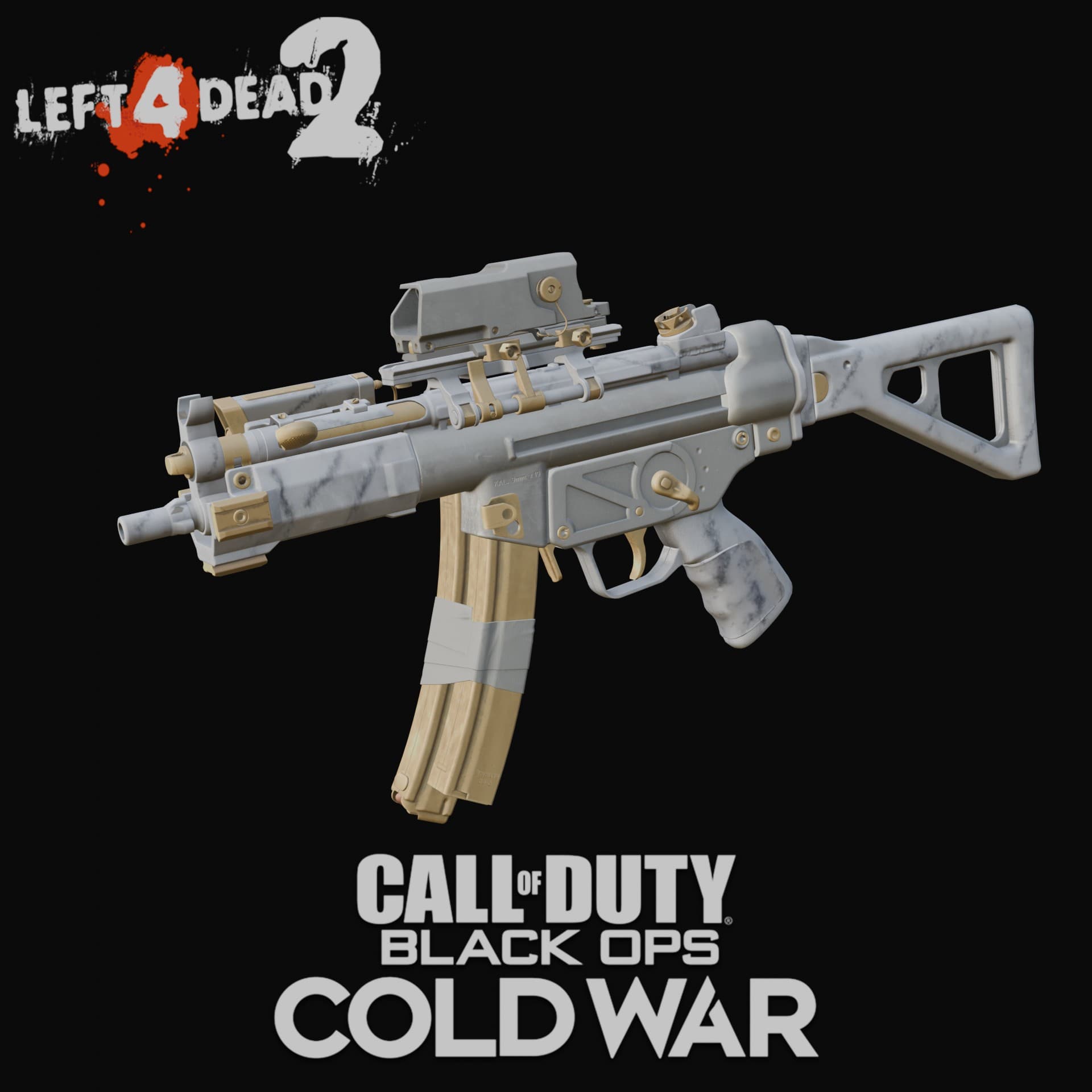 COD17:Black Ops Cold MP5 “坚若大理石”（Uzi） — Left 4 Dead 2 Steam Workshop preview image