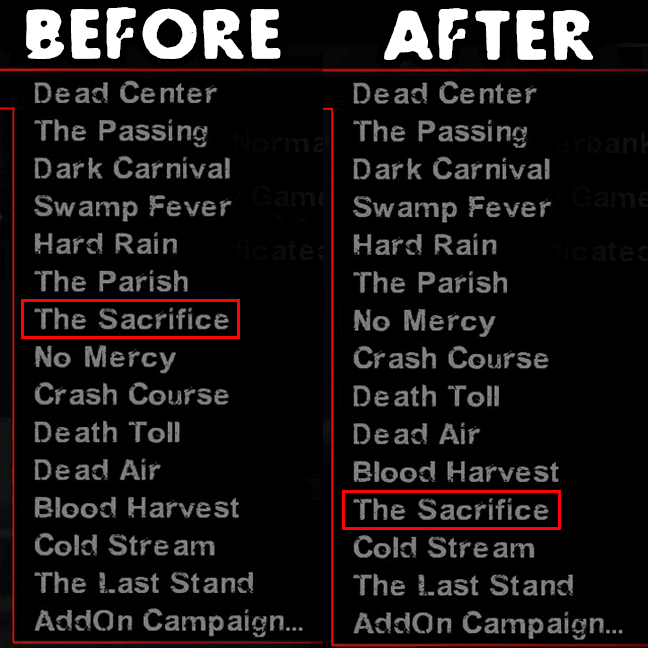 Slightly Reordered Campaign List — Left 4 Dead 2 Steam Workshop preview image