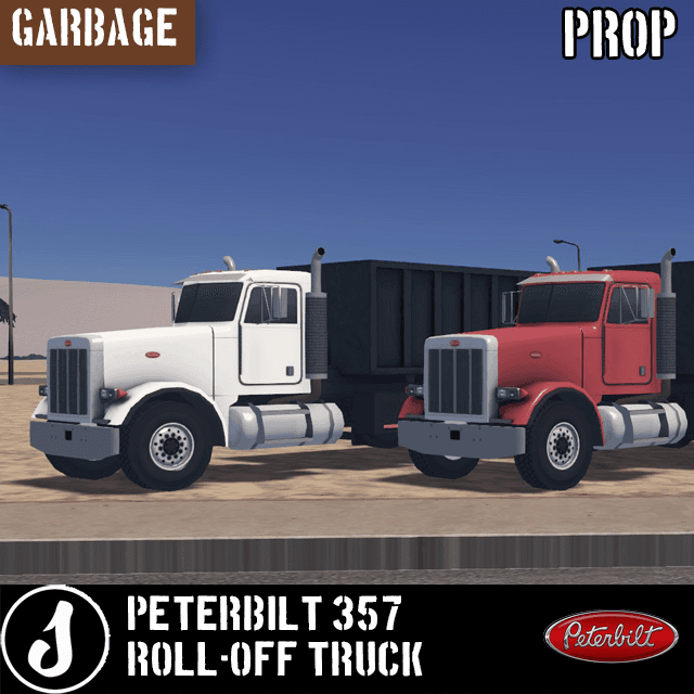 Peterbilt 357 roll-off truck garbage prop — Cities: Skylines Steam Workshop preview image