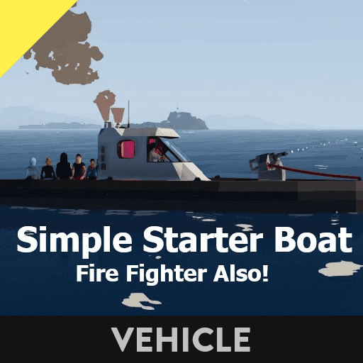 Simple Starter Boat With Firefighter Turret and Transponder Loacator — Stormworks: Build and Rescue Workshop preview