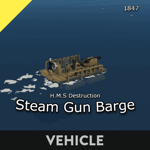 Steam gun barge "H.M.S Destruction" — Stormworks: Build and Rescue Steam Workshop preview image