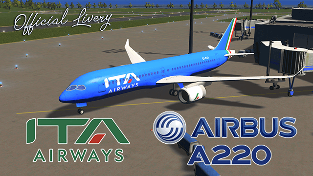 Italian national airline, Airbus  A220 ITA Airways — Cities: Skylines Steam Workshop preview image