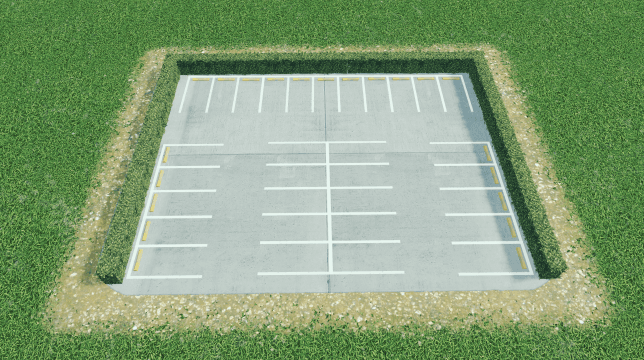 带围栏停车位 4×3 — Cities: Skylines Steam Workshop preview image