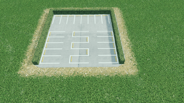 带围栏停车位 3×3 — Cities: Skylines Steam Workshop preview image