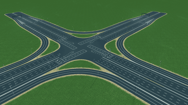 中式渠化路口/4R=3R1R（mike's road） — Cities: Skylines Steam Workshop preview image