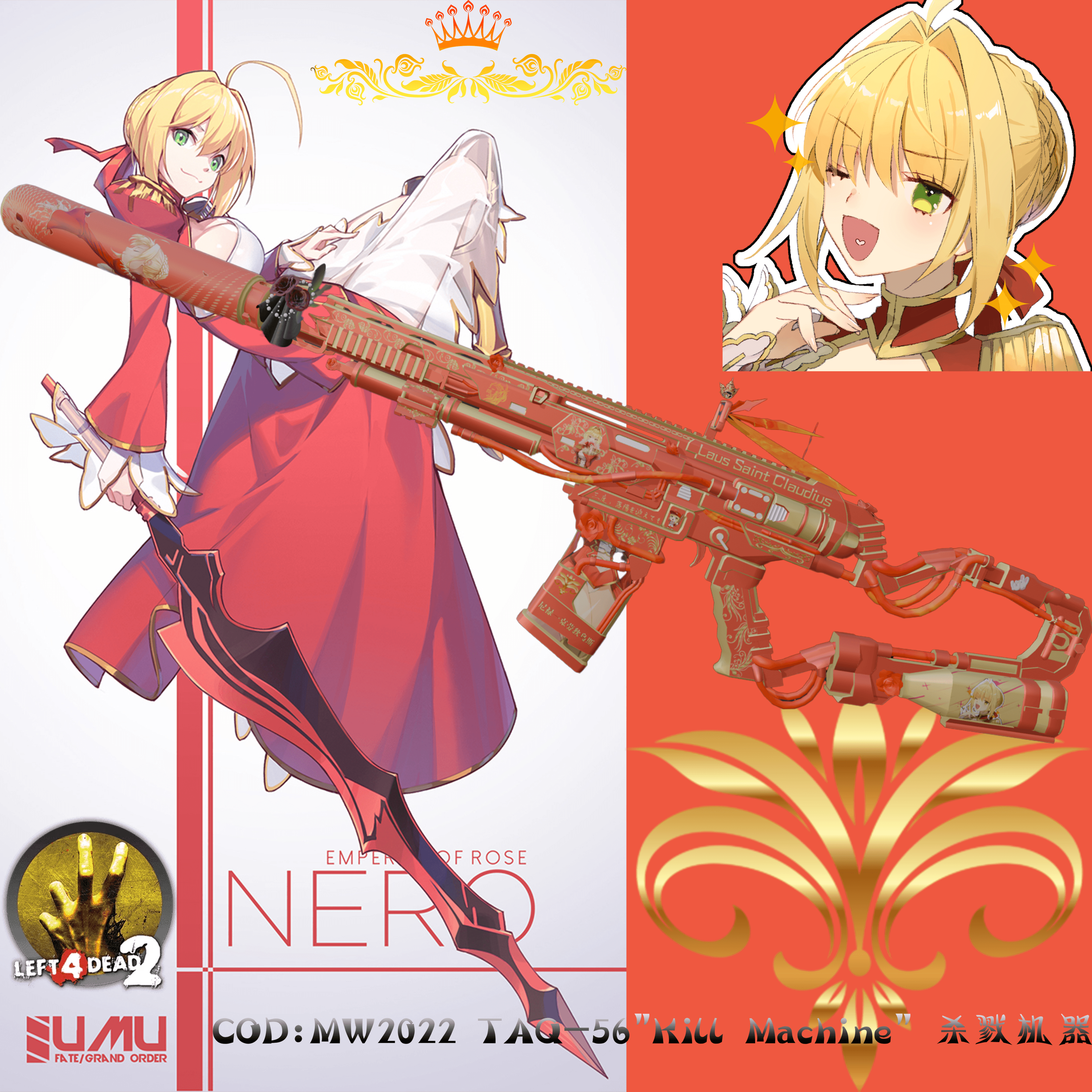 【命运冠位指定/Fate/Grand Order】COD:MW2022 TAQ-56"Kill Machine" 杀戮机器 尼禄M16/ NEROM16
 — Left 4 Dead 2 Workshop preview