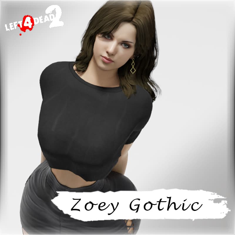 Zoey Gothic - Aesthetic Style — Left 4 Dead 2 Steam Workshop preview image