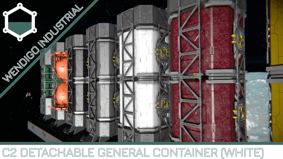 C2 Detachable General Container (WHITE) — Space Engineers Steam Workshop preview image