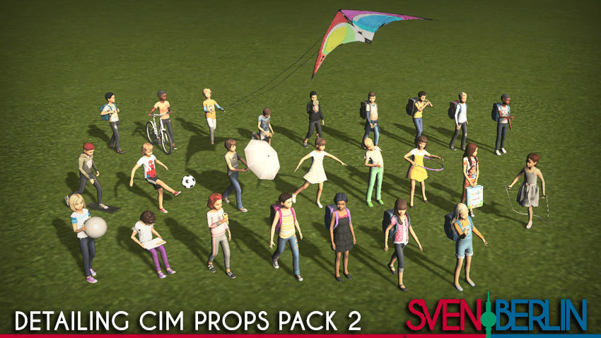 detailing cim props pack 2 / boys & girls — Cities: Skylines Steam Workshop preview image