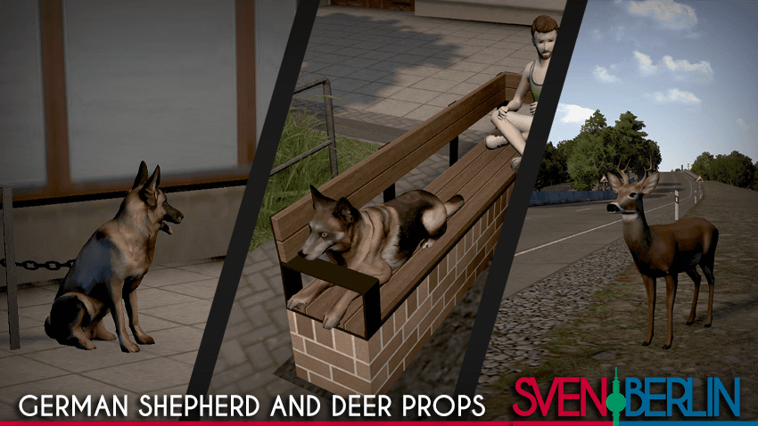 german Shepherd and deer props — Cities: Skylines Steam Workshop preview image