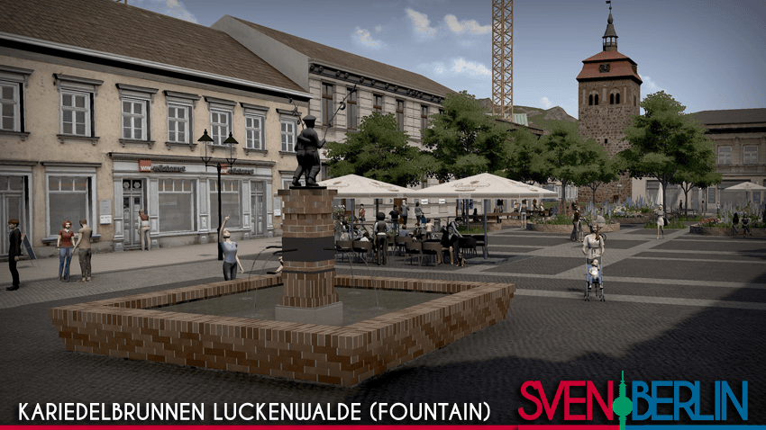 Kariedelbrunnen Luckenwalde fountain (animated water) — Cities: Skylines Steam Workshop preview image