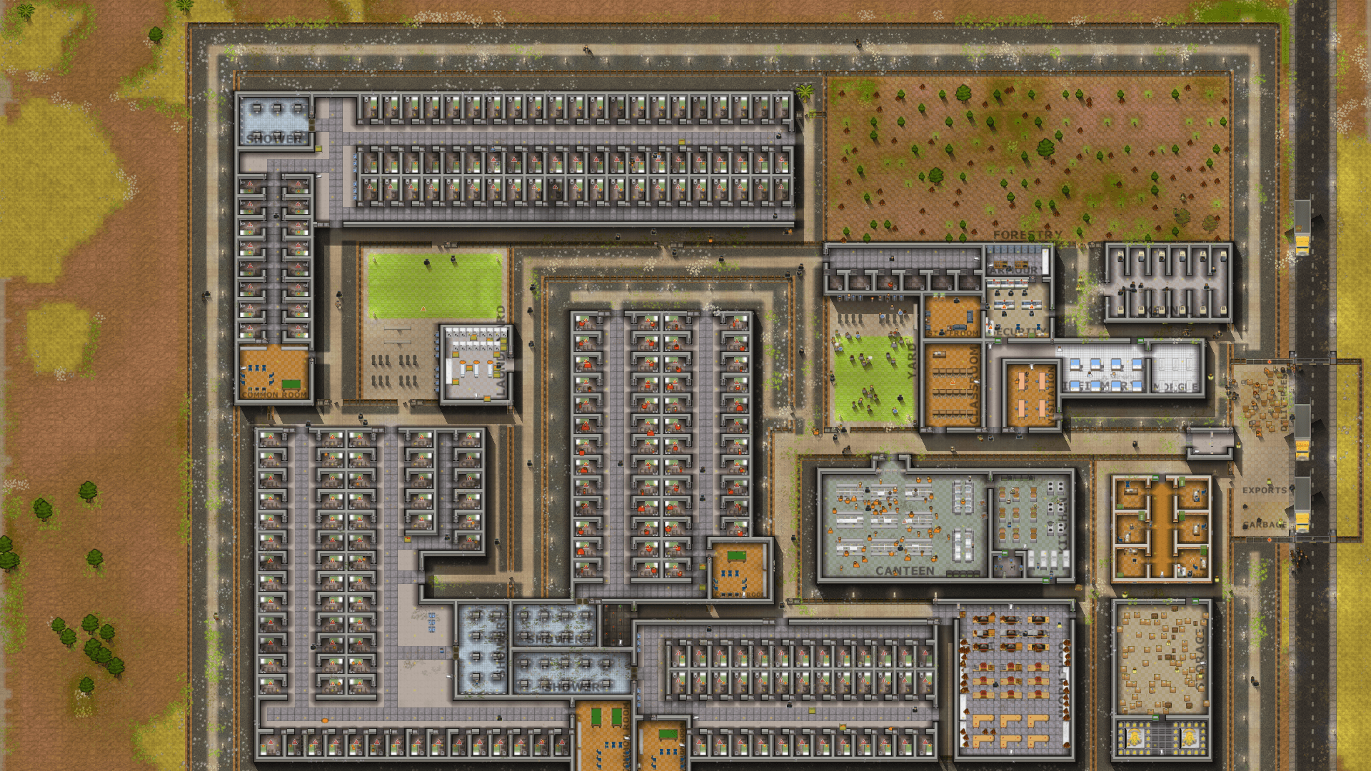 Realistic prison (split regimes) — Prison Architect Steam Workshop preview image
