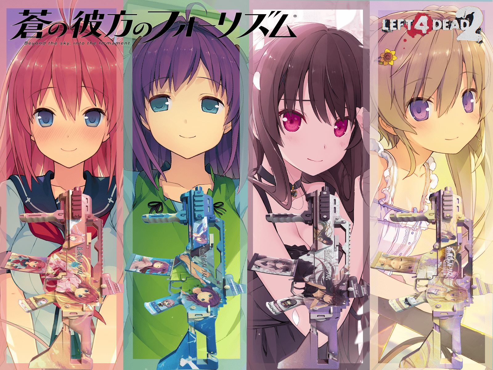 【苍之彼方的四重奏/Aokana Four Rhythm Across the Blue】明日香 莉佳 美咲 真白 四渐变 HK G36C（替换AK）
 — Left 4 Dead 2 Steam Workshop preview image