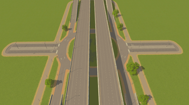 Highway Exit into Roundabout — Cities: Skylines Workshop preview