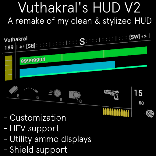 VHUD2 - Simplistic Clean HUD — Garry's Mod Steam Workshop preview image