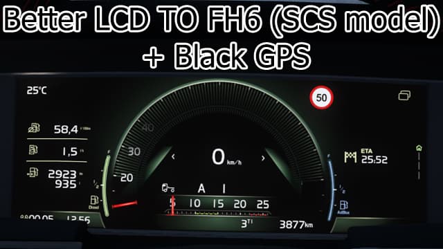 Better LCD in FH5 SCS mod + Black GPS + Blink sensor V1.1A — Euro Truck Simulator 2 Workshop preview