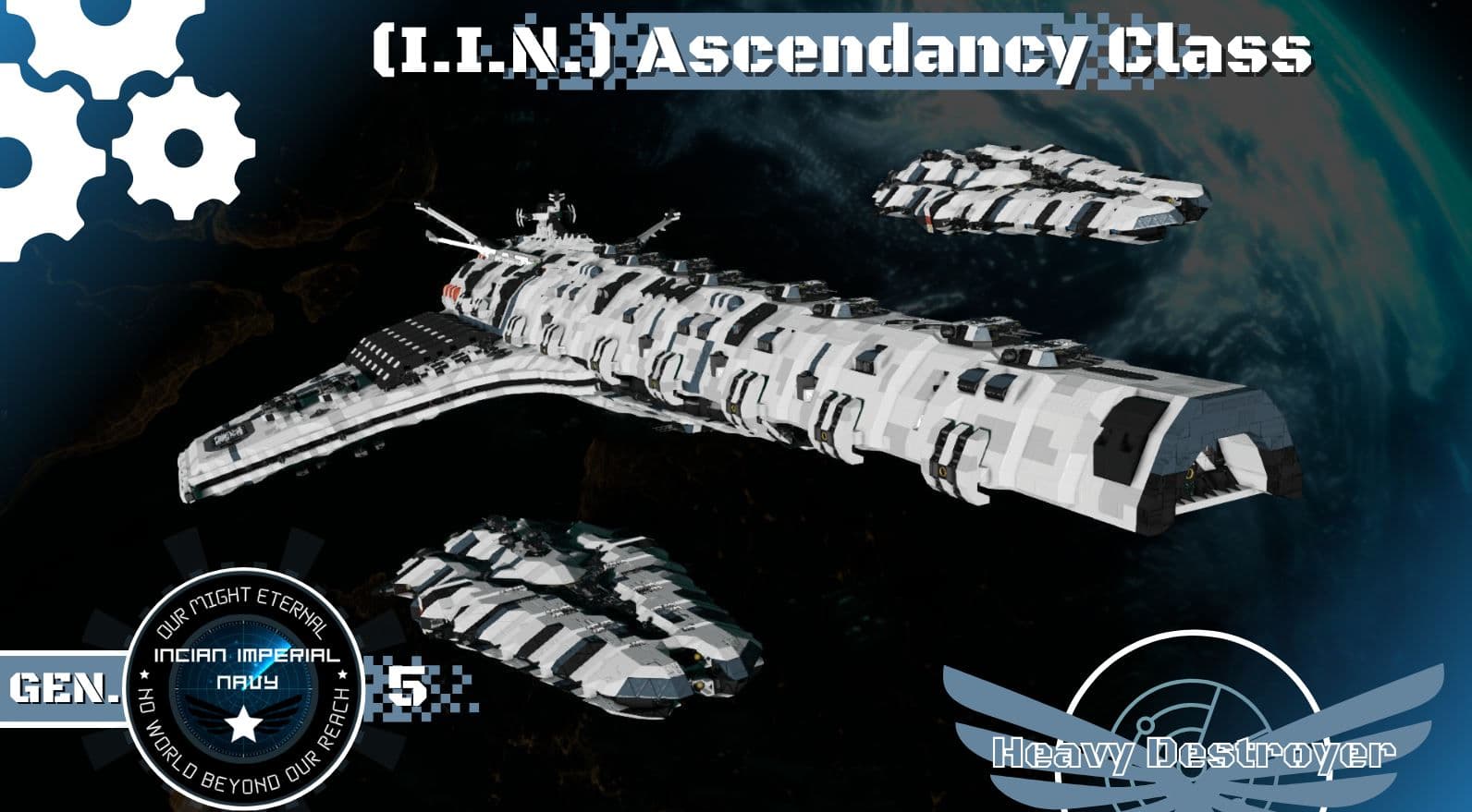 (I.I.N.) Ascendancy Class Heavy Destroyer — Space Engineers Steam Workshop preview image