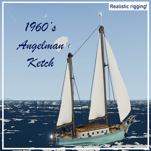 1960's Angelman Sailing Ketch [high realism] — Stormworks: Build and Rescue Workshop preview