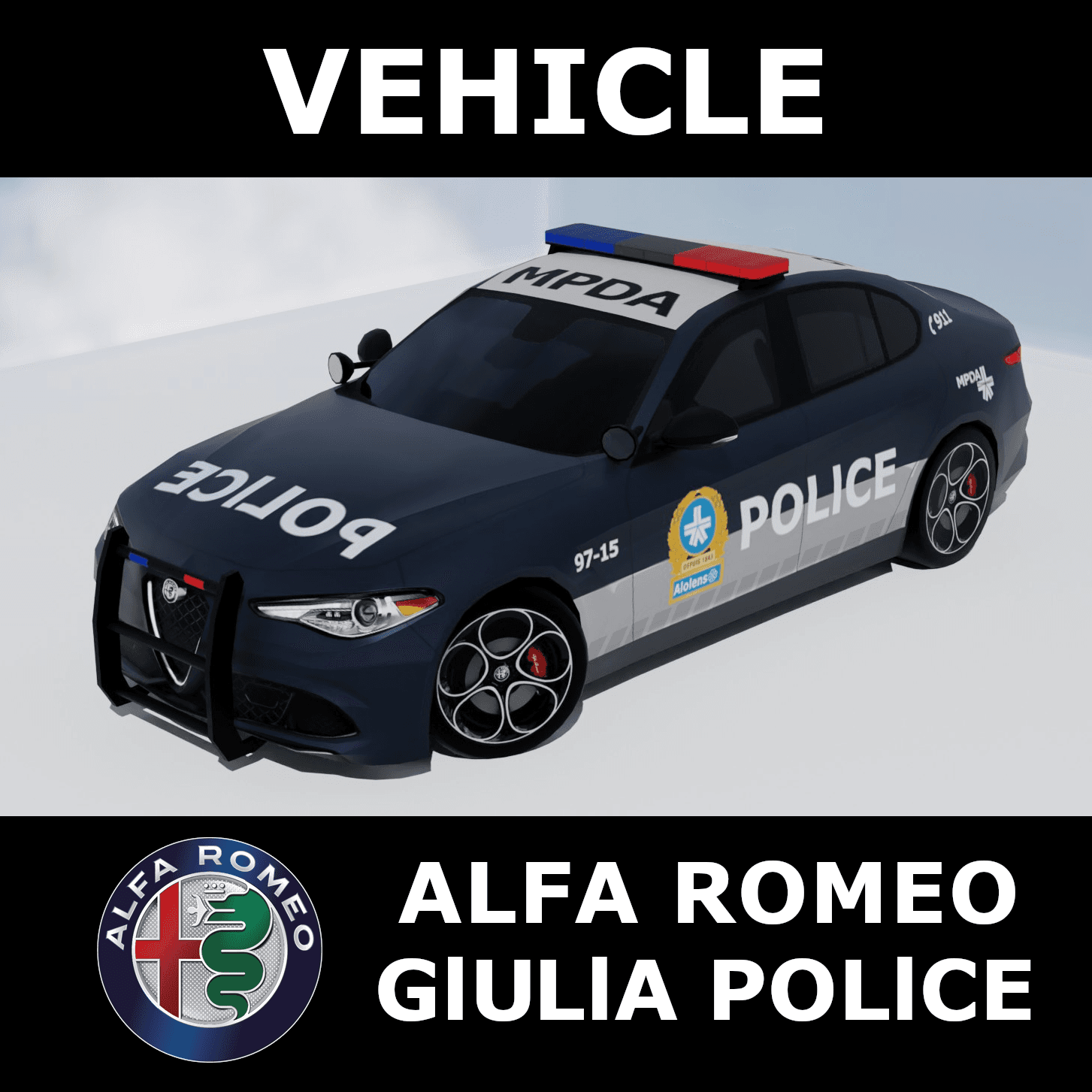 2023 Alfa Romeo Giulia Metropolitan Police Department of Alolens — Cities: Skylines Steam Workshop preview image