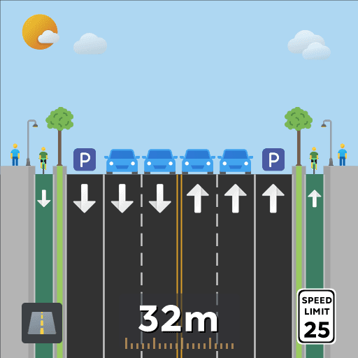 Feeder Road w Parking and Bike — Cities: Skylines Steam Workshop preview image