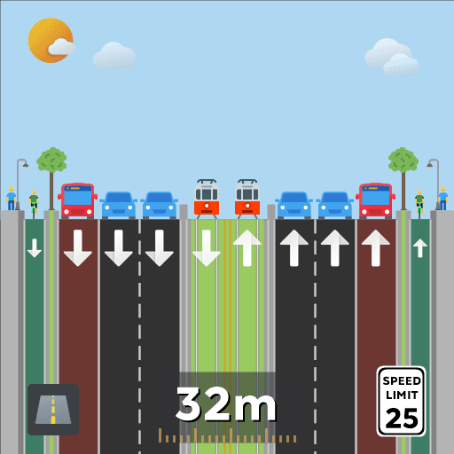 Arterial 2ln w BRT & LRT — Cities: Skylines Steam Workshop preview image