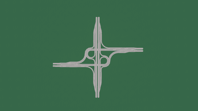 高速双眼四向立交（四车道） — Cities: Skylines Workshop preview