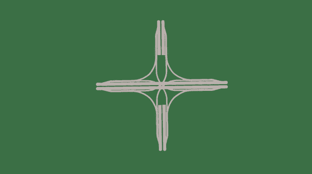 高速堆栈四向立交（四车道） — Cities: Skylines Steam Workshop preview image