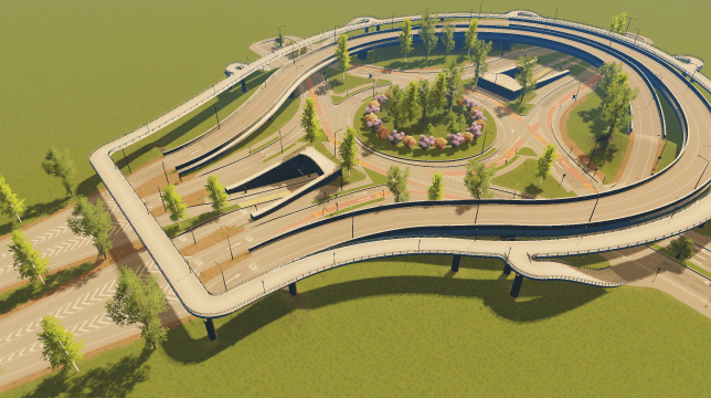 Highway2RoundaboutIntersection — Cities: Skylines Workshop preview