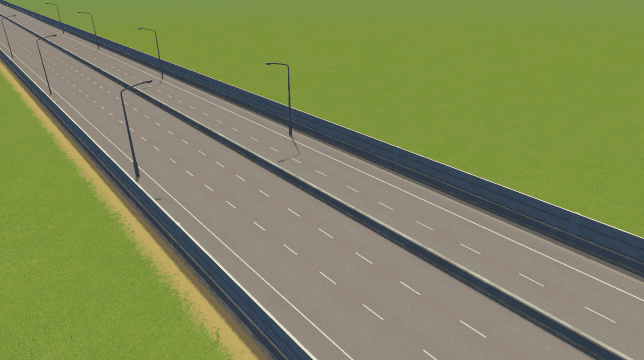 NExt2 Inspired Five-Lane Asymmetrical Highway with Sound Barrier (2+3) — Cities: Skylines Steam Workshop preview image