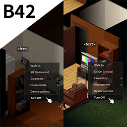 [B42] Turn off the TV/Radio from the context menu — Project Zomboid Steam Workshop preview image