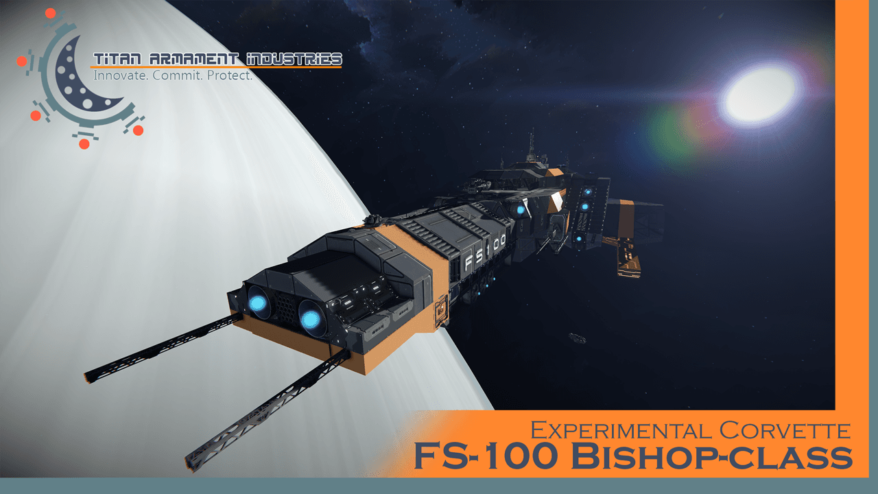 FS-100 Bishop-class Corvette (Vanilla + DLC) — Space Engineers Steam Workshop preview image