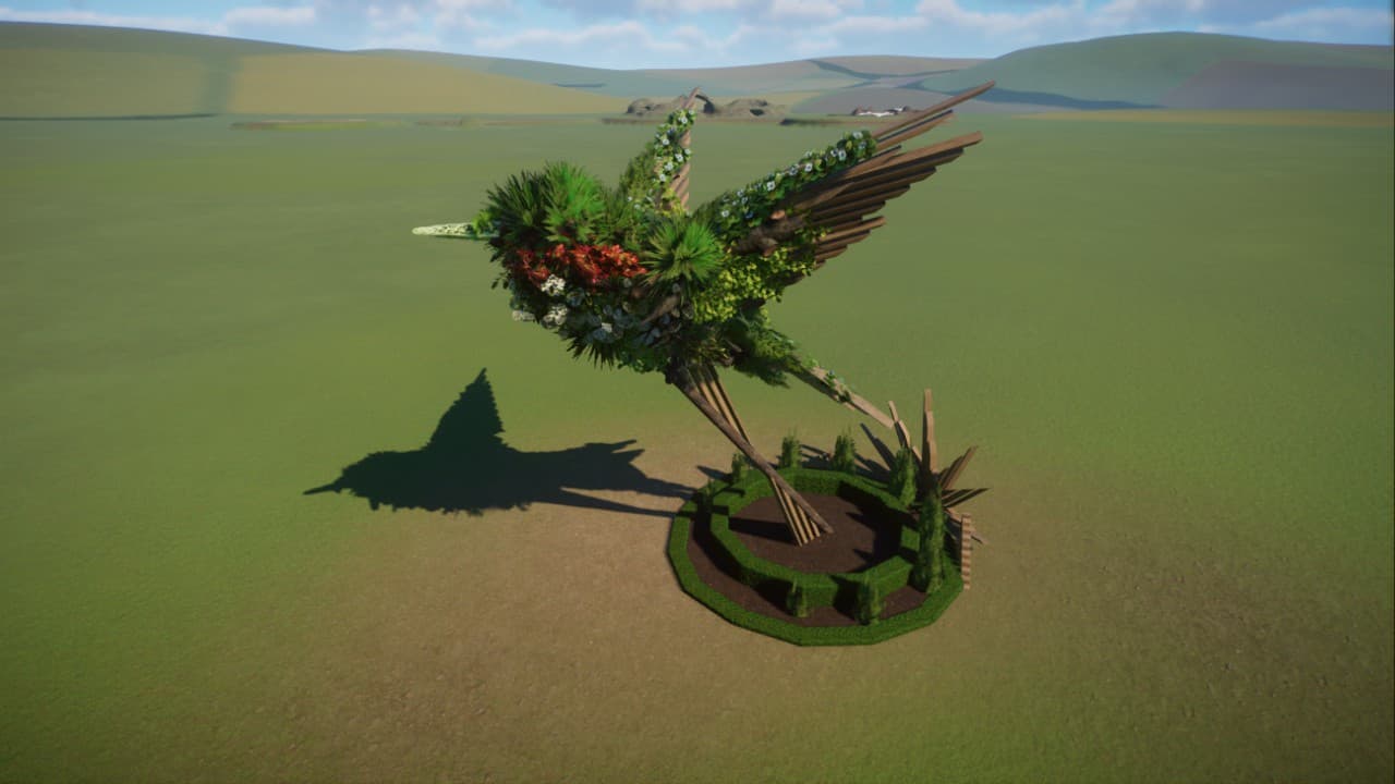 Ruby-Throated Hummingbird Topiary — Planet Zoo Workshop preview
