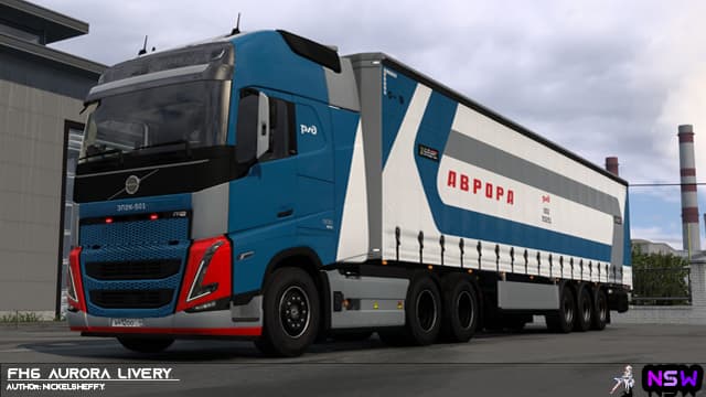 Ливрея Аврора Volvo FH6 (РЖД) | Aurora livery Volvo FH6 (Russian Railways) — Euro Truck Simulator 2 Workshop preview