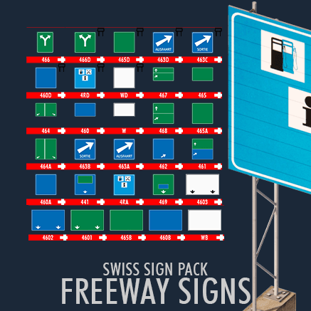 Swiss Sign Pack - Freeway Signs — Cities: Skylines Steam Workshop preview image