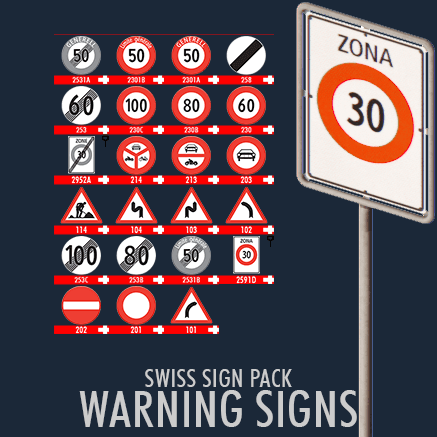 Swiss Sign pack - Warning Signs — Cities: Skylines Steam Workshop preview image