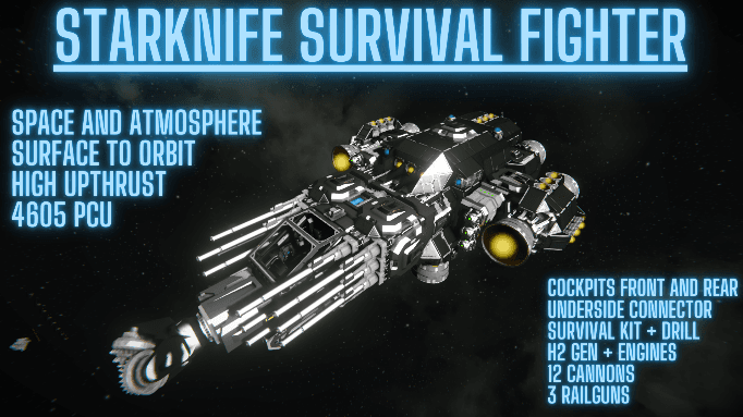 'Star-Knife' SK14 Strike Fighter — Space Engineers Workshop preview
