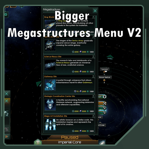 Bigger Megastructure Menu v2 — Stellaris Steam Workshop preview image